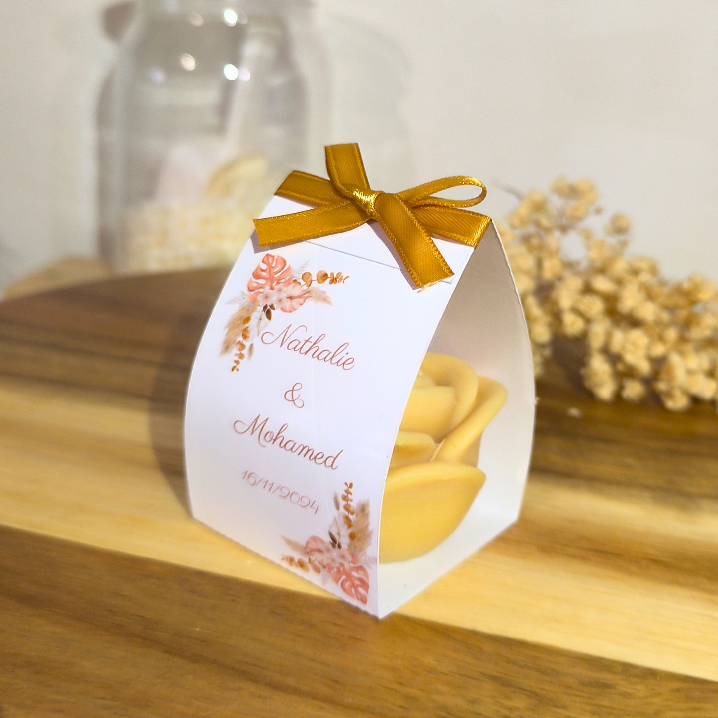 Bougie Rose personnalisée