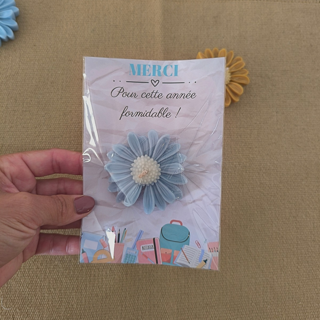 Carte de remerciement avec Bougie Marguerite