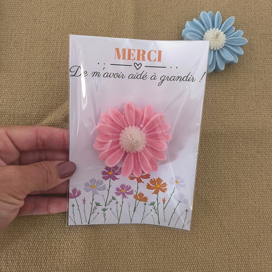 Carte de remerciement avec Bougie Marguerite
